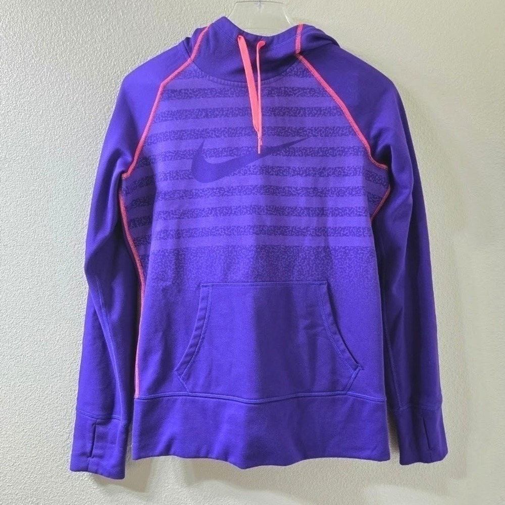 Nike‎ Women's Therma-Fit Purple Hooded Pullover Running Hoodie Size S
